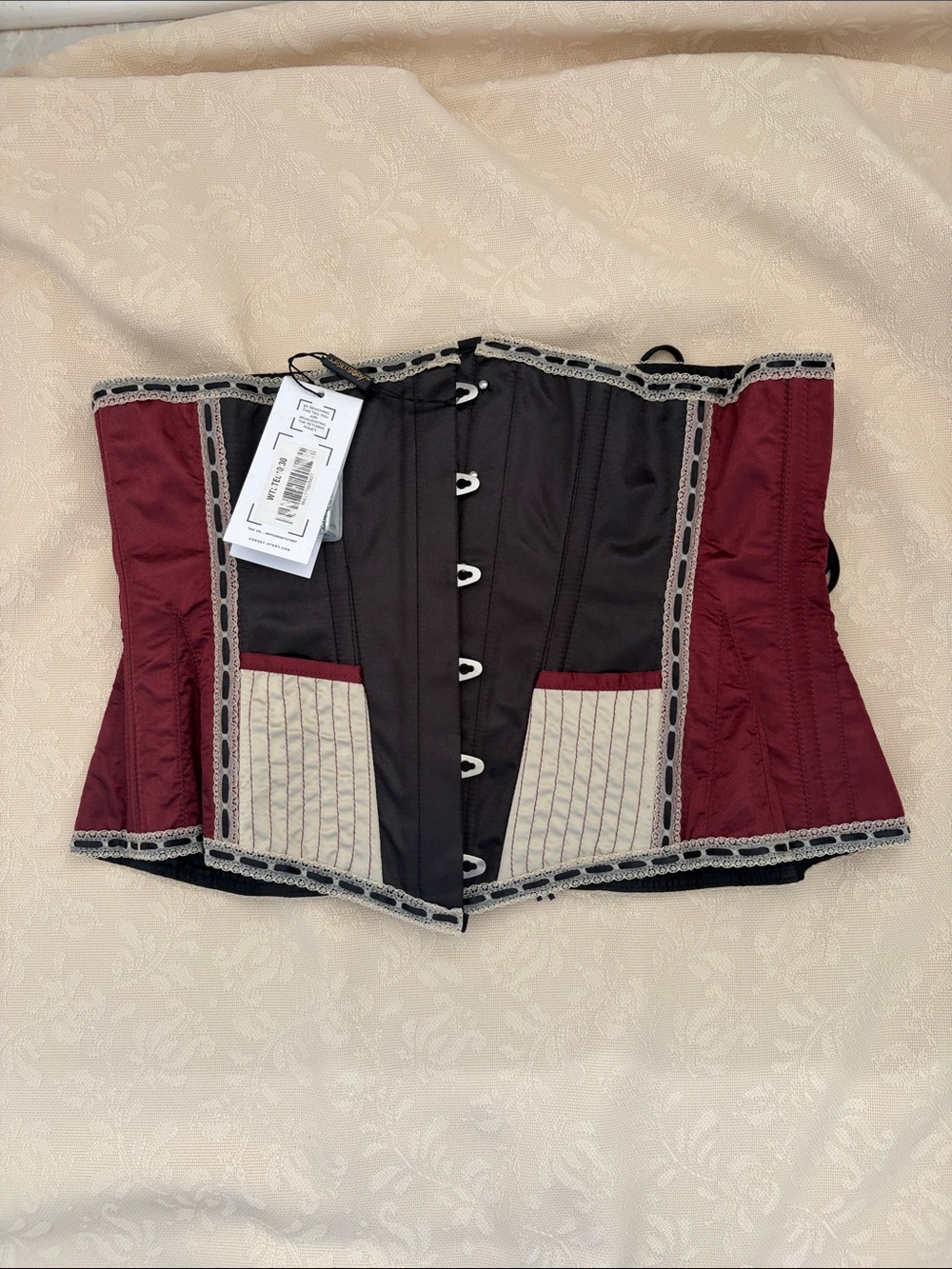 Women’s Victorian-Inspired Black and Burgundy Corset